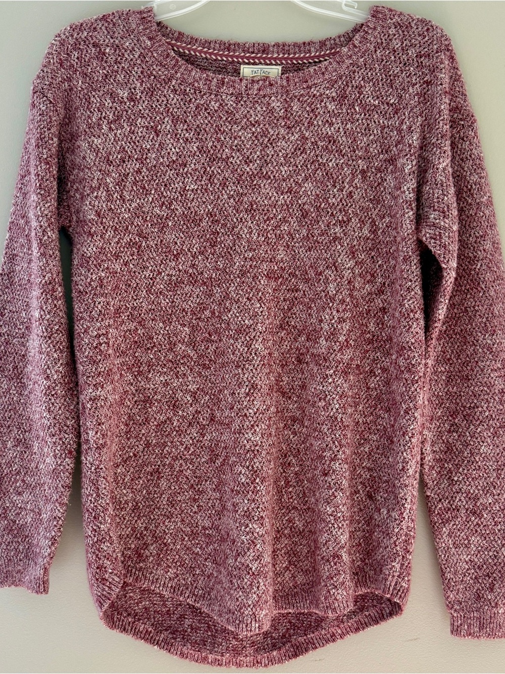 Fat Face Cozy Marled Plum Crewneck Sweater - size 4